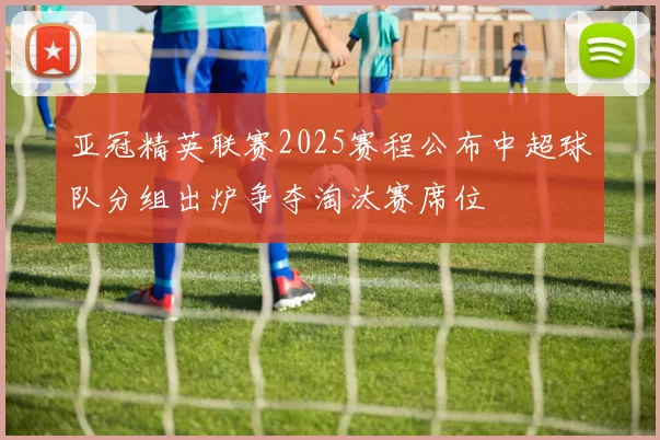 亚冠精英联赛2025赛程公布中超球队分组出炉争夺淘汰赛席位
